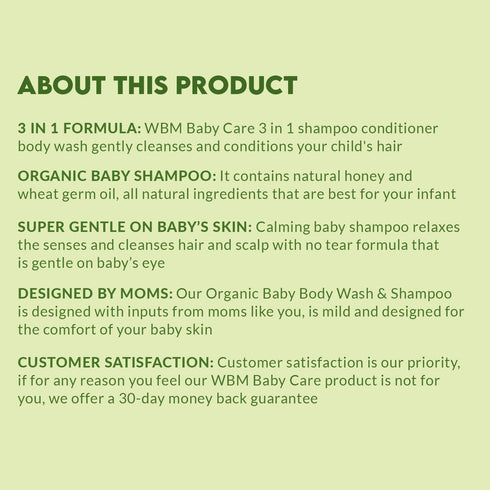 3-in-1 Baby Shampoo, Body Wash & Conditioner | WBM Baby Care